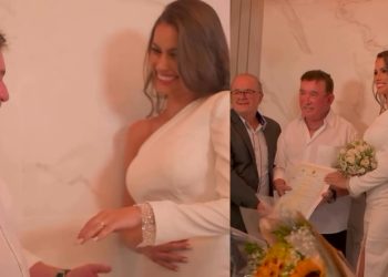 Vídeo: Amado Batista e Miss 51 anos mais jovem se casam: ‘finalmente, chegou o dia’