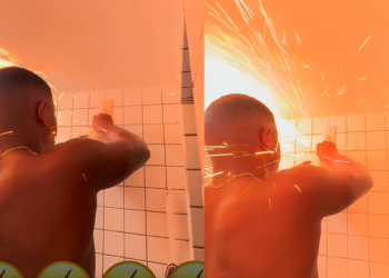 Vídeo: Ex-BBB Davi Brito esquece de desligar a energia e causa explosão no banheiro de casa