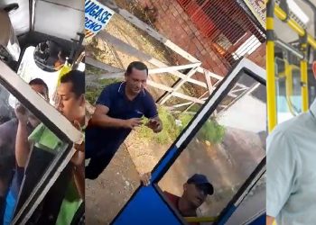 Vídeo mostra porta do 304 solta na parada em Manaus e povo reclama: ‘votem no David Caribe’