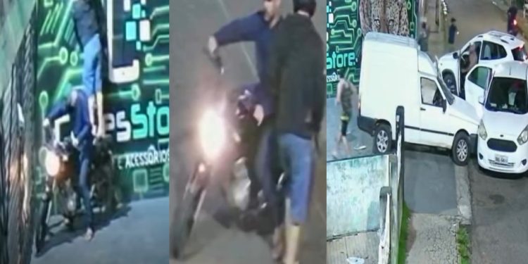 Vídeo: bandid0s são cercados durante furt0 à loja no Amazonas e entram pelo cano