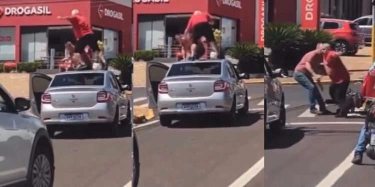 Vídeo: motorista de app é agredid0 por motoqueiro após ter o retrovisor chutad0