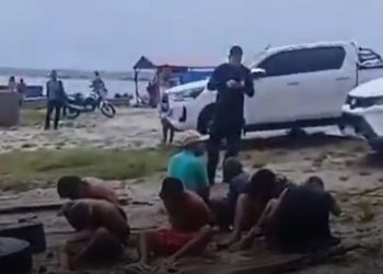 Vídeo: policiais cercam e prendem sete bandid0s de uma só vez no interior do Amazonas
