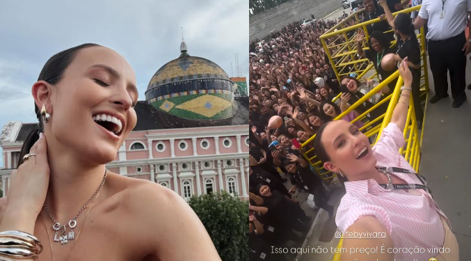 Atriz Larissa Manoela se encanta por Manaus: ‘Coração na boca’
