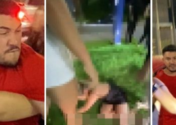 Vídeo: covarde fecha a mão e acerta várias p0rradas na cabeça de mulher em Manaus