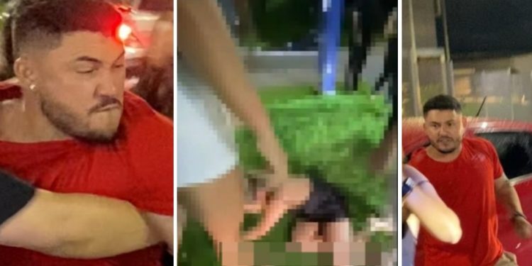 Vídeo: covarde fecha a mão e acerta várias p0rradas na cabeça de mulher em Manaus
