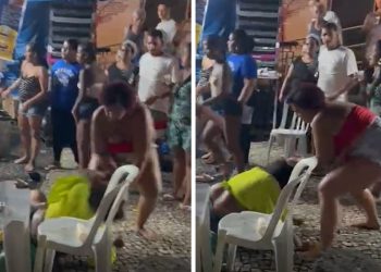 Vídeo: com a cara cheia de cachaça, amigas disputam quem tem a aranha mais forte no bar