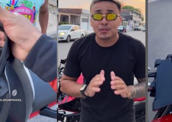 Vídeo: blogueiro de Manaus pilota moto “chutado” com passageiros e coloca vidas em risc0 nas ruas