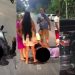 Vídeo forte: motouber acerta traseira de carro e passageira ag0niza no chão em Manaus