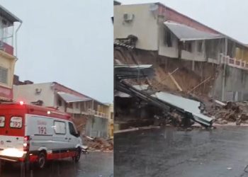 Chuva provoca debament0 e deixa dois ferid0s em Manaus; veja os vídeos