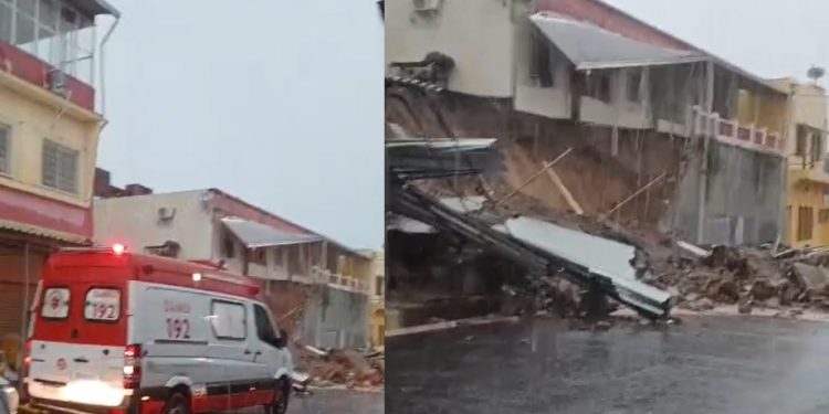 Chuva provoca debament0 e deixa dois ferid0s em Manaus; veja os vídeos