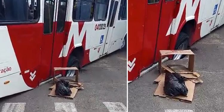 Vídeo: mais um ônibus cai em buraco aberto nas ruas de Manaus 