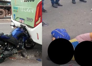 Vídeo urgente: motouber bate em ônibus parado e passageira m0rre em Manaus