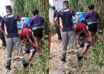 Vídeo: motoqueiro cai, bate a cabeça e fica em estado grave em Manaus