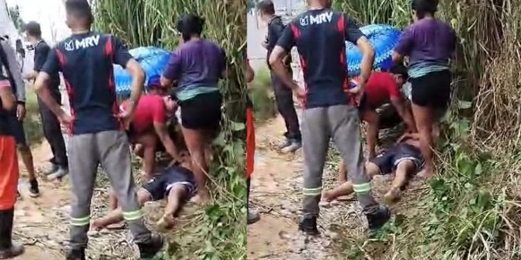 Vídeo: motoqueiro cai, bate a cabeça e fica em estado grave em Manaus