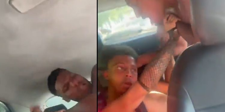 Vídeo: passageiros brigam no banco de trás no carro de aplicativo