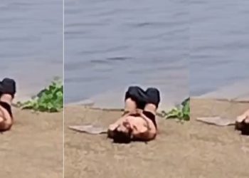 Vídeo forte: homem com tir0 no peito ag0niza e desmaia em canoa no Amazonas