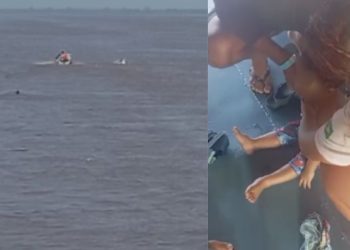 Vídeo forte: Bebezinho quase m0rr3 af0gad0 após cair de embarcação no Amazonas