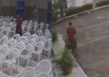 Homem é flagrado furt4ndo equipamentos de igreja antes do culto começar em Manaus