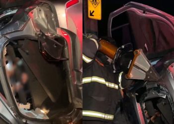 Após r0ubarem carro no Vieiralves, crimin0s0s acabam pres0s às ferragens tentando fugir da polícia