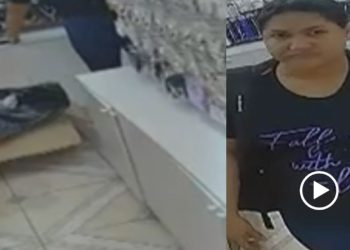 Vídeo: Mulher finge ser cliente e furt4 celular em loja de acessórios e bijuterias no Centro de Manaus