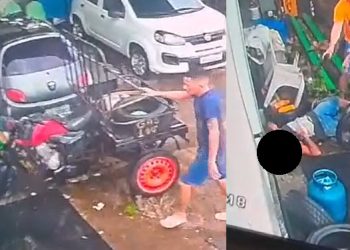 Vídeo mostra dono de lava-jato correndo e sendo m0rto no chão da sua propriedade