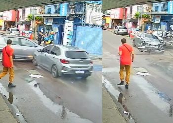 Vídeo urgente: tir0teio, acidente e bandid0 morto durante perseguição em Manaus