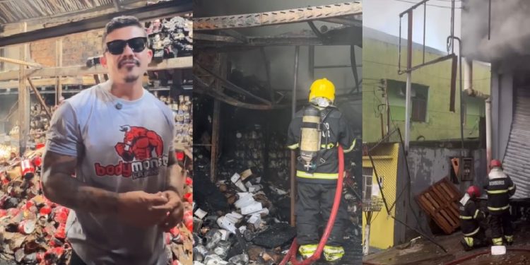 Dono da Body Monster mostra loja destruída por incêndio em Manaus: ‘levou nossos sonhos’