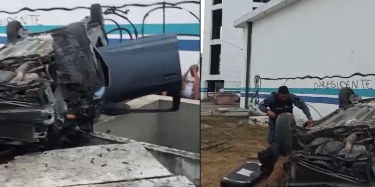 Vídeos: veículo perde o controle, bate em estrutura metálica e deixa 4 ferid0s em Manaus