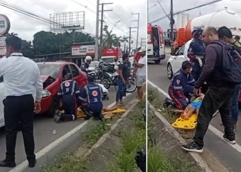 Vídeo: grávida e o filho dela de 5 anos sofrem feriment0s em acidente na Torquato Tapajós