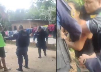 Vídeo: mulher enfrenta a polícia para que o marido não seja pres0 no Amazonas