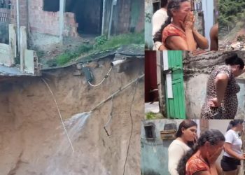 Vídeo: mulher chora ao assistir a sua casa desabar em Manaus: ‘Senhor, tenha misericórdia’ 