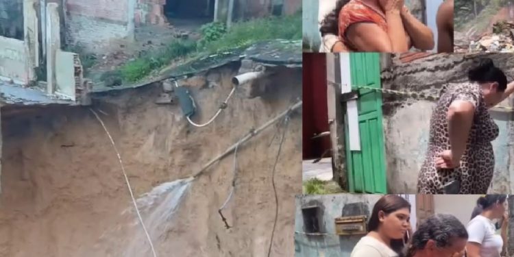 Vídeo: mulher chora ao assistir a sua casa desabar em Manaus: ‘Senhor, tenha misericórdia’ 