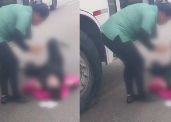 Vídeo forte: motoqueira é atr0pelada por ônibus e grita de d0r em Manaus