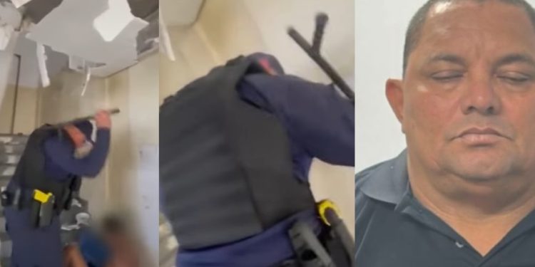 Vídeo: Guarda Municipal flagrado espancand0 morador de rua é pres0 em Manaus