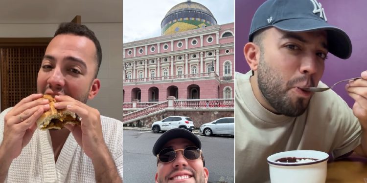 Vídeo: Lucas Rangel se encanta com x-caboquinho e açaí de Manaus: ‘eu amei’