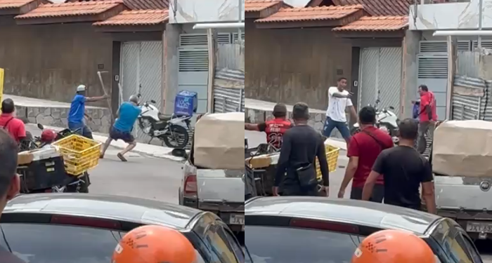 Vídeo mostra homem tentando m@tar idoso com enxada em Manaus; veja