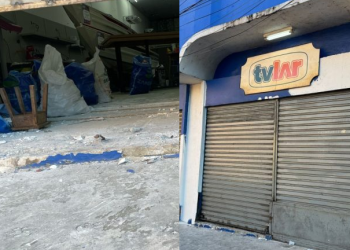 Band1d0s usam barra de ferro e invad3m loja TV Lar em Manaus durante a madrugada