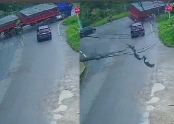 Vídeo mostra exato momento que carreta tomba na BR-174 e derruba poste de energia; ninguém ficou ferid0