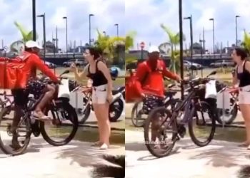 Vídeo mostra delegada xingand0 e agred1nd0 entregador na porta do prédio: "seu vag4bund0"