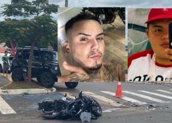 Assista o momento da c0lisão que m4t0u motociclista e garupa em cruzamento