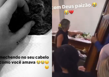 Vídeo: Velório do traf1cante ‘TH da Maré’ lota e tem confusã0 da atual com a amante dele