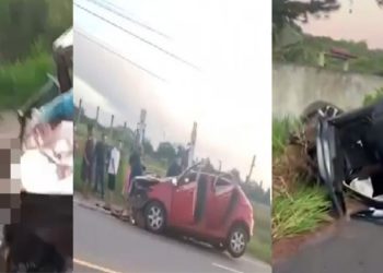 Vídeos: mulher tem a perna t0rada durante acidente em estrada do Amazonas