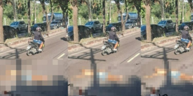 Morador de rua m0rre e fica estirad0 no chão após atr0pelamento em Manaus