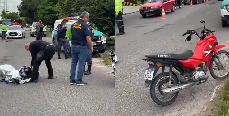 Vídeo: Idoso perde o controle ao passar de moto por buraco e m0rr3 em Manaus