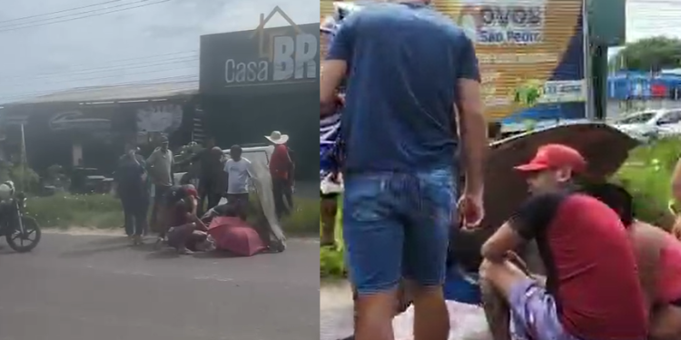 Vídeos: Na faixa de pedestres, estudantes de 11 e 12 anos são atr0pelados por carro ‘chutad0’ em Manaus