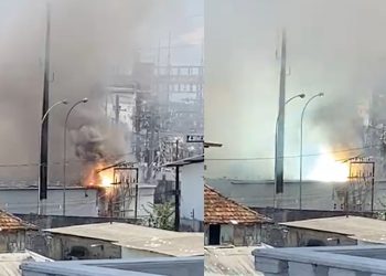 Vídeo: subestação pega fogo e deixa vários bairros sem energia em Manaus