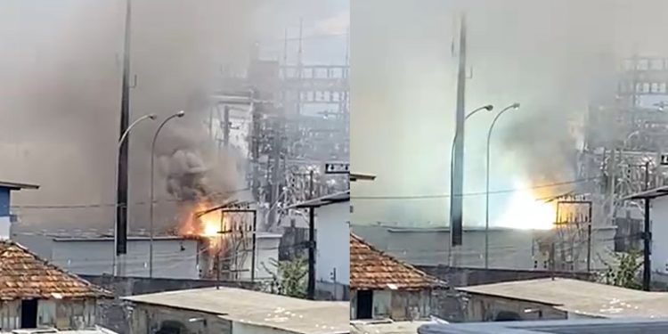 Vídeo: subestação pega fogo e deixa vários bairros sem energia em Manaus