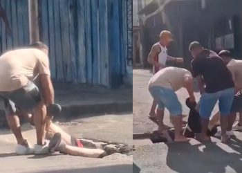 Vídeo: veja momento em que homem agredid0 é retirado de bueiro em Manaus