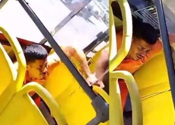 Vídeo: bandid0 chora dentro do busão em Manaus após ser rendido por passageiros: ‘desculpa’
