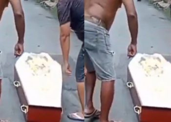 Vídeo: funerária deixa caixão com m0rto cair na rua em Manaus